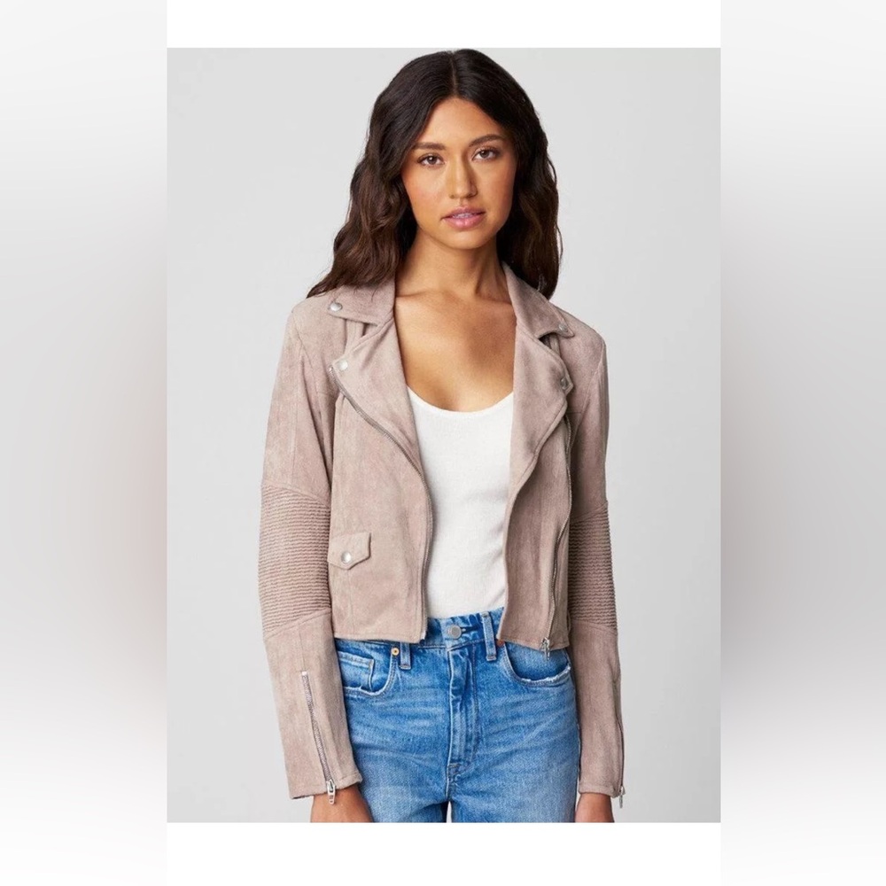 NWT Blank NYC Tan Suede Moto Jacket Asymmetrical Zipper